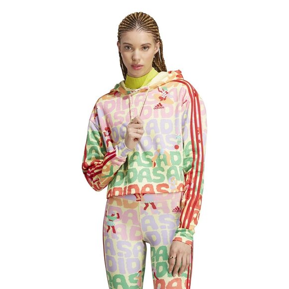 Women's adidas x FARM Rio 3-Stripes Hoodie (HS1196) SIZE XS NEW SEALED - Picture 3 of 9